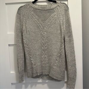Banana Republic Gray Crew Neck Sweater with Cable Knit